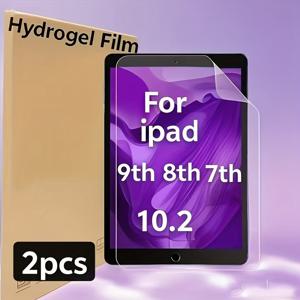 TEMU 2pcs for ipad 7th/8th/9th/10.2 인치용 수분 필름 스크린 보호 필름 - 긁힘 방지 PET 필름, 도구로 쉽게 설치 가능 (유리 아닌), 고화질 투명 커버