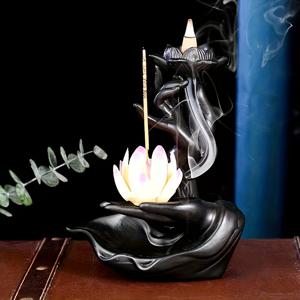 TEMU 1개 금속 연꽃 향로 뚜껑 포함 - 전통 중국 디자인, 전기 불필요, 명상 및 영적 의식용 내구성 좋은 홈 데코, 향로, 명상 액세서리, 우아한 장식품, 정교한 장인 정신