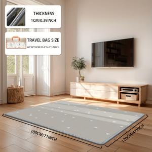 TEMU 아기 놀이 매트 79x71인치, 대형 접이식 XPE 폼 매트, 양면 크롤링 매트, 방수 안전 두꺼운 유아용 플레이매트, 실내외 사용 가능