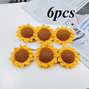 TEMU 10개의 손수 제작된 크로셰 후크, 완성된 걸이 장식품, 갈색 중심이 있는 노란 꽃 장식품 DIY 공예, 열쇠고리 및 액세서리에 적합 - 14세 이상, 크로셰 꽃, 열쇠고리 액세서리, 장식 꽃, 세련된 공예