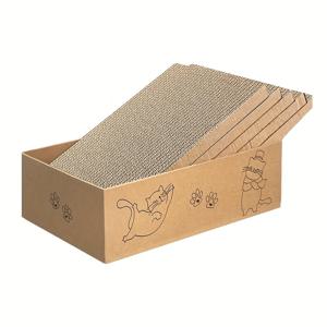 TEMU 두꺼운 내구성 고양이 스크래치 보드 및 은신처 상자 조합, 양면 스크래칭 디자인, 선택 가능한 교체 포장, 통합 스크래칭 포스트 및 쉼터 가구 보호 패드, 실내 고양이 재미 디자인, 애완동물 애호가를 위한 필수품