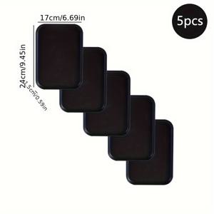 TEMU 5개, 검은색 플라스틱 트레이, 쌓을 수 있는 직사각형 식탁용 접시, 파티, 가정 장식, 수제품, 주방 - 내구성 있는 플라스틱 트레이, 크리스마스, 할로윈, 부활절, 추수 감사절 - 공간 절약형 보관 솔루션, 파티 필수품, 장식 트레이, 부드러운 표면