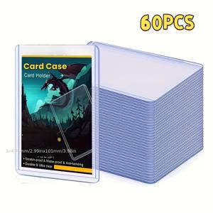 TEMU 60개/15개 투명 PVC 카드 슬리브 - 야구, 축구, 포토카드, 트레이딩 및 게임 카드 탑로딩 보호 슬리브 - 재사용 가능한 컬렉터용 카드 프로텍터 - 표준 사이즈 카드를 위한 완벽한 선물 - TCG 애호가를 위한 이상적인 선택 - Tralala TungTung Sahur-Sprunkie 호환 가능