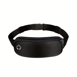 TEMU 조절 가능한 스포츠 허리 가방 - 라이트 웨이트 EVA 패니 팩 - 러닝, 요가, 하이킹, 여행 및 피트니스 - 블랙과 화이트 스트랩, 안전한 지퍼 클로저, 운동 액세서리, 세련된 디자인, 내구성 있는 구조