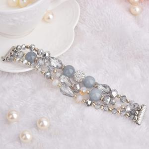 TEMU 1개 스타일 비즈 브레이슬릿 스트랩 – APPLE WATCH 38-49mm, SAMSUNG HUAWEI 및 기타 20mm 시계용 – 핸드메이드 탄성 유리 귀여운 스트레처블 밴드 (스트랩만)