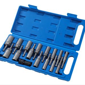 TEMU 16피스 너트 드라이버 딥 소켓 세트 미터법 5.5mm–19mm 5.5mm 6mm 7mm 8mm 9mm 10mm 11mm 12mm 13mm 14mm 15mm 16mm 17mm 18mm 19mm, 1/4인치 육각 샹크 볼트 리무버 너트 익스트랙터 소켓 전동 드릴 전기 스크루드라이버용, 80mm 길이