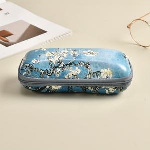 TEMU 1개 빈티지 벚꽃 프린트 EVA 안경 케이스 - 블루 & 화이트 일본풍 디자인, 스크래치 방지 보호 커버 남성용 안경 및 패션 안경 보관함