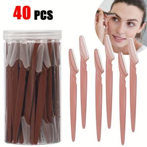 TEMU 40개 여성용 얼굴 제모 도구 세트, 스테인리스 스틸 눈썹 트리머, 세척 가능, 무향, 클래식 스타일, 가정 및 여행용 디자인, 여행용 제모 도구|클래식 스타일 트리머|내구성 있는 구조, 제모 도구