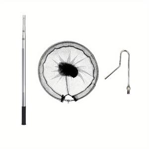 TEMU 크리스마스 3개/1세트 스테인리스 스틸 접이식 가금류 트랩 - 미세 메쉬 디자인과 다리 후크, 가금류, 칠면조, 오리, 물고기 처리에 적합 - 농장 및 뒷마당 사용, 내구성 있는 그립, 전문가용 가금류 포획 도구