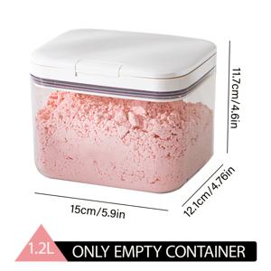 TEMU 대용량 1.2/2L 페이스 마스크 파우더 컨테이너 팝업 뚜껑 포함 - 튼튼한 플라스틱, 욕조 스파용 밀봉 DIY 마스크 보관함, 가정용 이상적, 스파 필수품|모던 에스테틱|안전 뚜껑 디자인, 페이스 마스크 보관, 캔스터, 욕실 액세서리|트라이탄밀폐용기