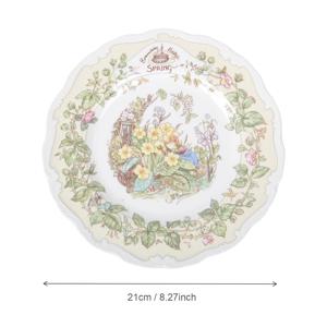 TEMU 1개 빈티지 플로럴 & 마우스 디저트 접시 - 파스텔 컬러 (핑크, 그린, 블루, 옐로우, 브라운, 베이지) - 생일, 크리스마스, 티 파티, 카페용 우아한 테이블웨어 - 선물 상자 포함 - 여성, 소녀, 홈 데코, 카페 서빙을 위한 이상적인 생일 또는 크리스마스 선물, 기발한 디자인, 상세 일러스트레이션, 테마 접시, 파티 호스트를 위한