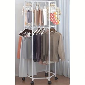 TEMU 1개 헤비듀티 금속 옷 건조대 - 360° 회전 암, 공간 절약형 의류 정리대, 쉬운 조립 바닥 스탠딩 옷걸이, 침실/욕실/세탁실용 - 튼튼한 구조, 작은 아파트 및 기숙사에 적합, 세련된 디자인, 고품질 제작, 홈 오거나이저, 드라이잉 랙|빨래건조대|수건