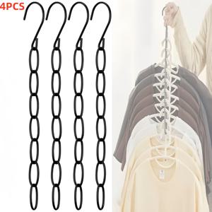 TEMU 4피스 의류 체인 행거 세트, 7구멍 금속 옷걸이 - 대학 기숙사, 옷장 정리, 집, 사무실 및 여행용 필수 아이템