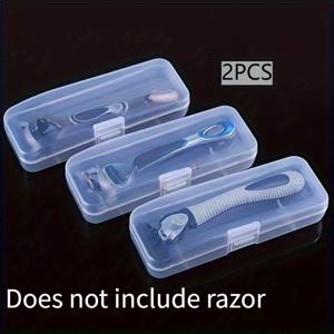 TEMU 2개 세면용품 보관함, 면도기 비누 홀더, 휴대용 정리 케이스, 욕실 정리함, 여행용 그루밍 키트, 컴팩트 디자인, 보호 박스, 내구성 있는 케이스, 비누 접시, 남성용 그루밍 상자