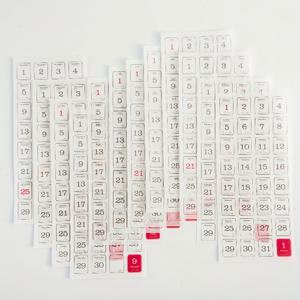 TEMU 365 캘린더 시리즈 스티커 - 귀여운 카툰 스타일 데이트 라벨, 스크랩북, 다이어리, DIY 공예용, 매트 마감, 직사각형 모양, 물병 및 문구류, 스크랩북 소품에 완벽|편지지