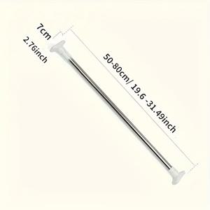 TEMU 조절 가능한 벽걸이 공간 절약형 수직 정리대 - 리트랙터블 폴 & 화이트/블랙 확장 기능, 내구성 강한 플라스틱 제작, 견고한 A-프레임 디자인, 욕실, 침실, 거실, 세탁실 수납용 - 모던 화이트 & 블랙 폴 시스템, 무드릴 설치, 20 lbs 무게 용량, 옷, 커튼, 수건, 주방용품 수납용 다목적 선반