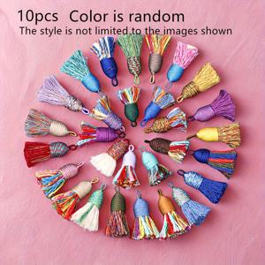 TEMU 10개/6개 미니 태슬 펜던트, 짧은 태슬 프린지 핸드메이드 컬러풀 펜던트, DIY 팔찌, 귀걸이, 주얼리, 목걸이, 키체인용