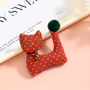 TEMU 귀여운 고양이 브로치 핀 1개 - 빨간색과 흰색 도트가 있는 사랑스러운 동물 디자인, 검은색과 흰색 도트 또는 갈색과 흰색 도트, DIY 의류, 가방 및 선물용으로 완벽함, 고양이 액세서리