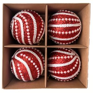 TEMU 4개 축제 크리스마스 볼 장식품 3.15인치 플라스틱 벽걸이 장식 볼, 및 물방울 무늬, 크리스마스 트리, 결혼식, 파티 및 축제 홈 데코레이션에 적합, 전원 불필요, 내구성 좋은 플라스틱 OPP 포장