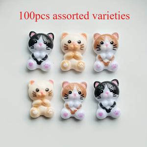 TEMU 100개 미니 혼합 색상 키튼 레진 액세서리 - 표현적인 얼굴 특징, DIY 네일 아트, 스크랩북, 웨딩 장식 및 공예에 이상적, 보석 제작 및 창의적인 프로젝트에 완벽, 공예 재료|재미있는 디자인|세밀한 장인 정신, 키튼 액세서리, 고양이 머리 클립, 보석 제작 재료, 참, 보석/팔찌 제작, 핀, 보석 제작 액세서리