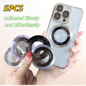 TEMU 5개 무선 충전용 자석 메탈 링 - 스테인리스 스틸 플레이트, iPhone 및 Samsung 차량용 휴대폰 거치대에 적합, 튼튼하고 내구성이 뛰어나며 다양한 휴대폰 모델과 호환 가능