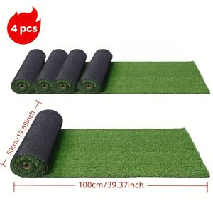 TEMU 4롤 대형 야외 인조 잔디, 내구성 있는 플라스틱 소재로 마당과 정원 가드닝에 적합, 실내외 사용 가능, 반려동물 친화적 인조 잔디 매트, 고급 장식용 조경 매트, 정원 발코니 파티오 수영장 레스토랑 호텔용