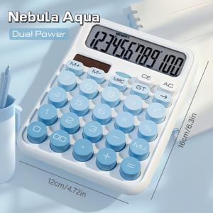 TEMU 기계식 느낌 태양광 계산기 - 12자리 대형 스크린, 그라데이션 캔디 컬러, 사무실, 학습 및 금융 계산을 위한 큰 버튼, 데스크탑 선물로 훌륭한 선택, 사무실용 태양광 계산기, 사무실 계산기, 학습 보조, 키보드 계산기, 대형 계산기, 계산기 미니, 카시오계산기|계산기