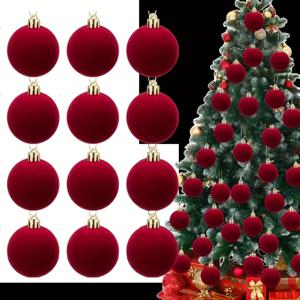 TEMU 6cm/12개 버건디 벨벳 크리스마스 장식 – 할로윈, 추수감사절, 생일, 결혼식 DIY 홈 데코에 완벽