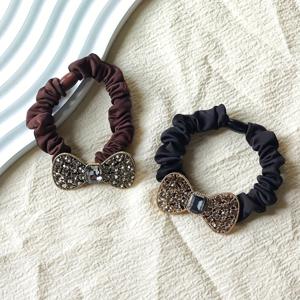 TEMU 2개 합금 라인스톤 리본 머리끈 - 반짝이는 라인스톤이 있는 우아한 레트로 헤어 액세서리, 여성에게 안전한 고정력 &, 파티, 데일리룩에 완벽