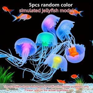TEMU 3개/5개 세트 리얼리스틱 해파리 수족관 장식, 생동감 넘치는 부유하는 해파리와 인공 산호초 오너먼트, 수중 풍경, 야광 효과, 메두사 디자인, 수족관 애호가 및 해양 애호가를 위한 제품