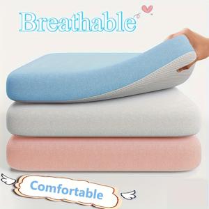 TEMU 1개 메모리폼 시트 쿠션 - 슬로우 리바운드 안티 콜라프스 기술, 사무실 의자, 가정용, 차량용 (그레이/핑크) - 내구성 커버, 쉬운 세척 메모리폼 패드