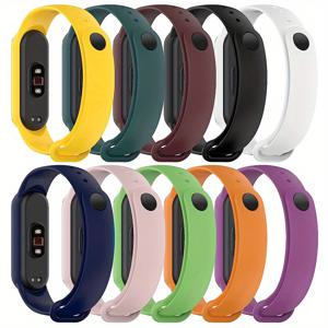 TEMU Xiaomi Mi Band 6/Mi Band 7/Mi Band 5,7 NFC/6 NFC/5 NFC용 (10개) 밴드 스트랩, Amazfit Band 5용, Xiaomi Mi Band 7용 컬러풀 실리콘 교체 시계 팔찌 스트랩, Amazfit Band 5용
