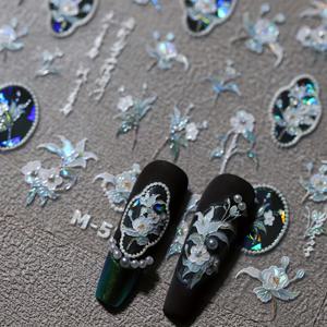 TEMU 불규칙한 모양의 만화 테마 자체 접착성 광택 폴리우레탄 네일 아트 스티커, 기하학적 패턴, 글리터, 향수 없는, 단용, 플라스틱 표면, 손과 발 차량용|네일아트|네일스티커