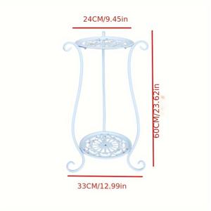 TEMU 실내/외용 금속 화분 스탠드, 2단, 높이 23.65인치, 다목적 코너 플라워 랙, 녹 방지 정원 및 야드용 티어 디스플레이 선반