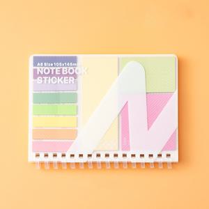 TEMU 280페이지 다기능 노트패드, 40개 스티커, 160개 인덱스 스티커, 20개 확장 스티커, 60개 내부 페이지, 접착성, 부드러운 링, 수평 라인, 노트북 포함