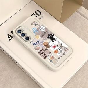 TEMU 갤럭시 S25 S24 S23 S22 S21 S20 FE 울트라 플러스 4G 5G 충격방지 소프트 TPU 커피 귀여운 강아지 폰 케이스