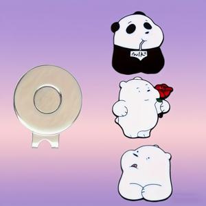 TEMU 3개 세트 귀여운 곰 디자인 골프 볼 마커 - 금속 자석 클립 포함, 쉽게 볼 위치 확인 가능, 골프 모자 및 장갑 등에 적합 - 완벽한 골프 선물, 골프 코스 액세서리|볼캡