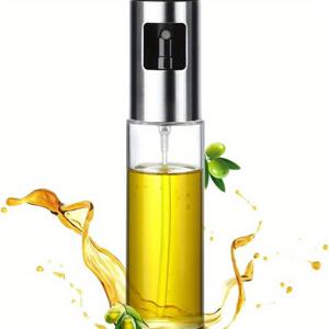 TEMU 1개 유리 요리용 오일 스프레이어 - 우아한 미세 분사기, 그릴링, 샐러드, 베이킹, 로스팅, 바비큐용 - PVC 무첨가, 에어프라이어 및 주방 사용에 완벽|오일스프레이