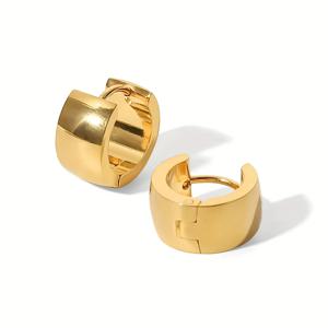 TEMU 고품질 스테인리스 스틸 저자극성 골든 후프 여성용 귀걸이, 변색 방지, 편안하고 다용도, 심플하고 우아한, 일상 착용이나 파티용 패셔너블 남성용 귀걸이, 보석 액세서리, 여성에게 섬세한 선물