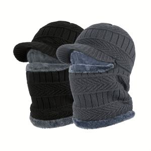 TEMU 남녀공용 겨울 발라클라바 모자 2개 세트 - 방풍 보온 얼굴 마스크, 전체 커버리지, 조절 가능한 넥 게이터, 사이클링 및 스키용 통기성 폴리에스터, 야외 스포츠 - 손세탁 가능, 스트리트 스타일, 겨울 스포츠 장비, 스키 액세서리, 스트리트스타일 헤드웨어, 내구성 있는 헤드기어, 남성용 모자