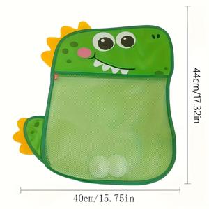 TEMU 장난감 정리함, 만화 오리 아기 샤워 보관 메쉬 백, 흡盤이 있는 욕실 건조 매달리는 백