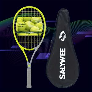 TEMU SALYWEE 복합 카본 파이버 테니스 라켓, 초경량 고품질 프로페셔널 프레임, 102제곱인치 헤드 사이즈, 16×19 프리스트링 패턴 & 그립 테이프 포함, 무료 가방 및 오버그립 제공|테니스가방