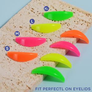 TEMU 속눈썹 파마 키트 용 4 쌍 래쉬 리프트 실리콘 패드 PU 보관 케이스가있는 메이크업 뷰티 도구 4 색