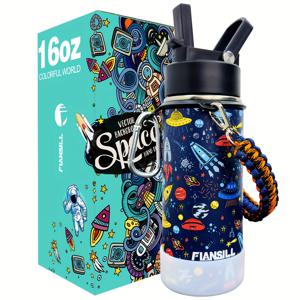 TEMU 12oz 스테인레스 스틸 보온 보냉 물병, 플랜실, 누수 방지, BPA 프리, 휴대용, 학생에게 이상적, 아들과 딸을 위한 일일 수분 보충 선물, 독립기념일, 추수감사절, 새해, 노동절, 어린이