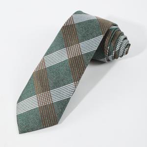 TEMU 1개 남성용 캐주얼 체크 넥타이 - 녹색, 갈색 & 베이지 대각선 줄무늬, 사무실용 부드럽고 내구성 있는 원단, 반정장 및 캐주얼 복장, 매끄러운 질감