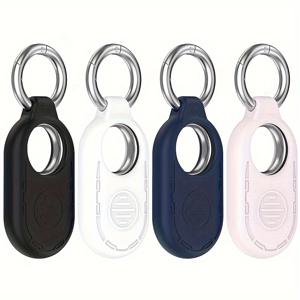 TEMU 4pcs TTERSELY Galaxy SmartTag2 실리콘 보호 피부 커버, 스크래치 방지 소프트 터치 케이스, 키 링 포함, 블랙, 화이트, 핑크, 블루, 그린, Galaxy SmartTag2용