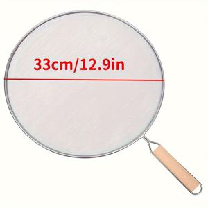 TEMU 1pc, 그리스 스플래터 스크린, 프라이팬 용 그리스 스플래터 스크린, 요리 용 스플래터 가드, 손잡이가있는 스테인레스 스틸 미세 메쉬 스플래터 스크린, 주방 도구