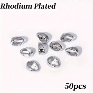 TEMU 50개 18K 금장식 간단하고 세련된 펜던트 핀치 후크 커넥터, 두꺼운 씨앗 버클이 있는 넥레이스 펜던트 패스너, 고품질 DIY 보석 만들기 액세서리.