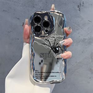 TEMU iPhone 7/8/11/12/13/14/15/X/XR/XS/Plus/Pro/Pro Max/SE2와 호환되는 충격 방지 반사 거울 휴대폰 케이스 - 영감을 주는 따옴표 디자인의 보호 범퍼