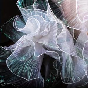 TEMU 1롤 3야드 12.5cm 폭 폴리에스터 DIY 프릴 가장자리 원단, 무광 그라데이션 & 3D 러플 - DIY 프로젝트용 우아한 장식 재료, 홈 데코, 결혼식 액세서리, 퀼트용 패브릭, 머메이드 스타일, 무광 품질